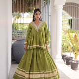 Festive Kora Cotton Lehenga Set
