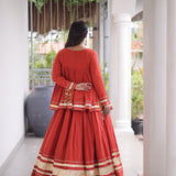 Festive Kora Cotton Lehenga Set