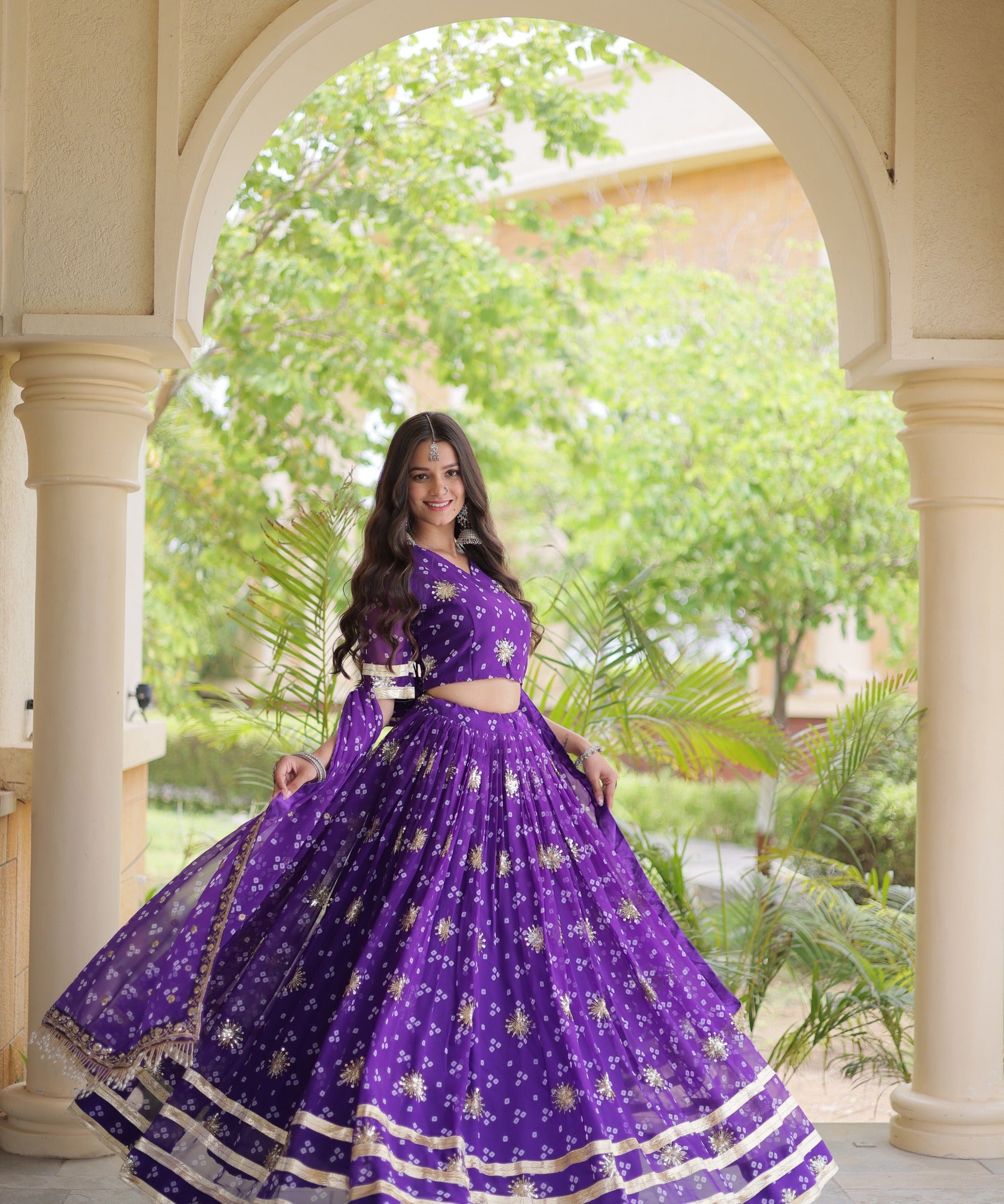 Navratri Bandhej Print Lehenga Choli