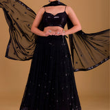Black Nori Sequence Lehenga Choli