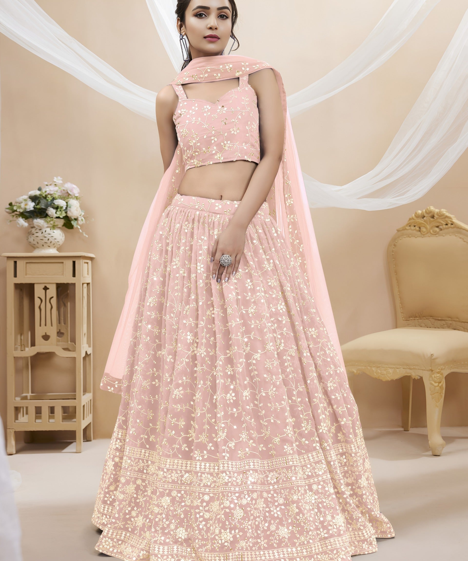 Sparkle Embroidered Wedding Lehenga