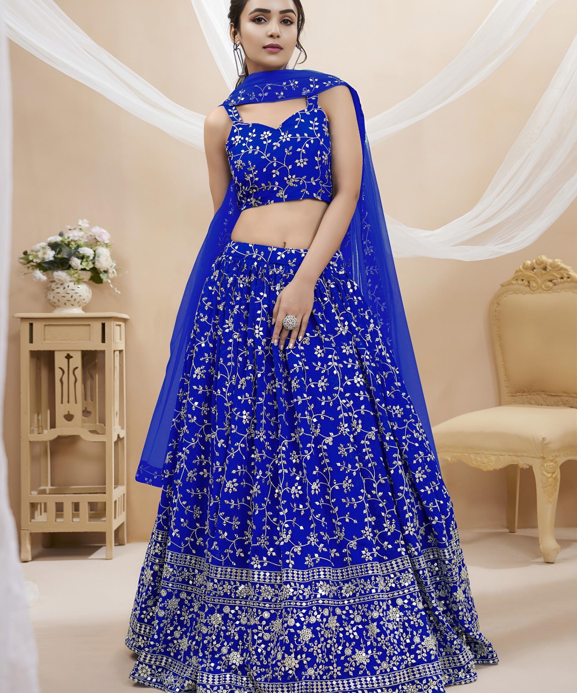 Sparkle Embroidered Wedding Lehenga