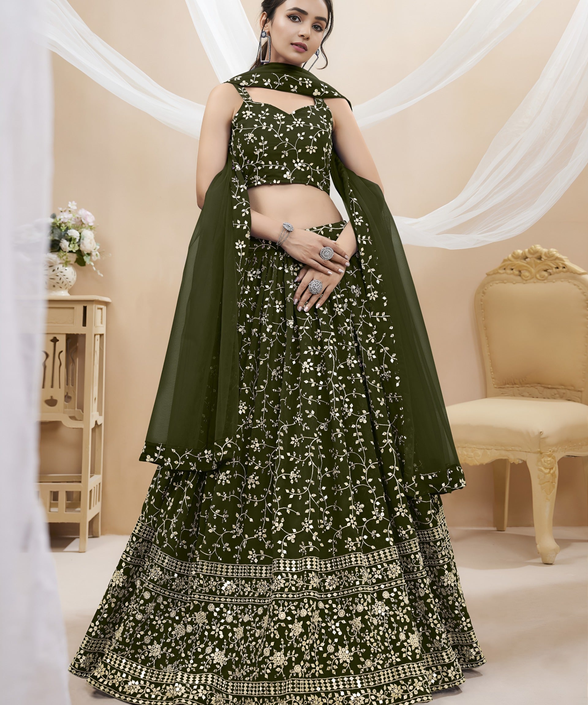 Sparkle Embroidered Wedding Lehenga