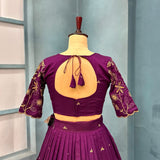 Elevate Blooming Vichitra Silk Lehenga