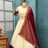 White Traditional Cotton Lehenga