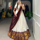 White Traditional Cotton Lehenga
