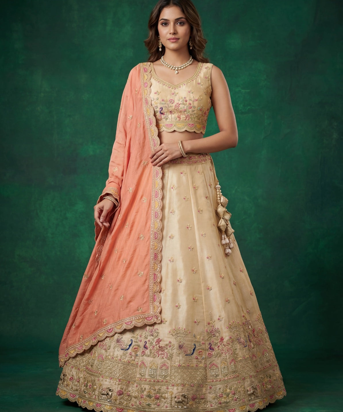 Royal Tissue Silk Embroidered Lehenga