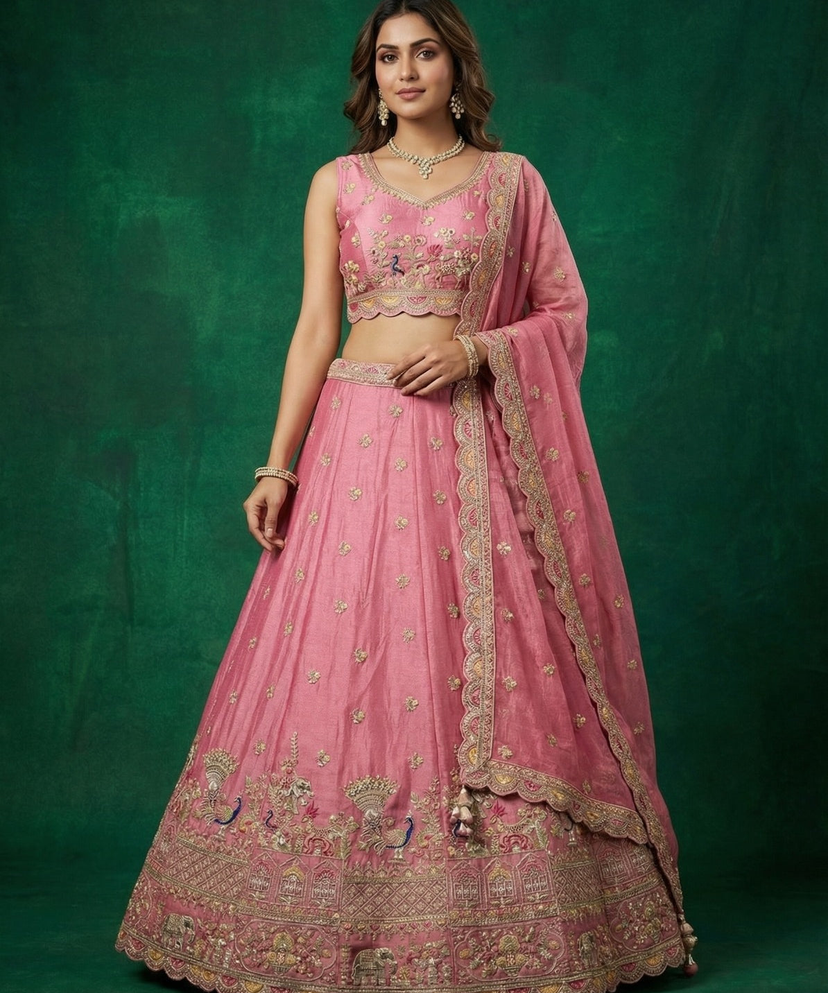 Royal Tissue Silk Embroidered Lehenga