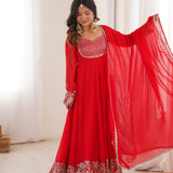Orange Georgette Anarkali Gown