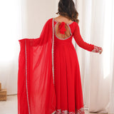 Orange Georgette Anarkali Gown