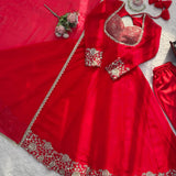 Orange Georgette Anarkali Gown