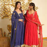 Bandhej Print Faux Georgette Gown