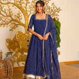 Bandhej Print Faux Georgette Gown