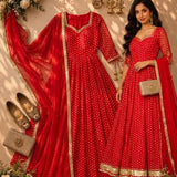Bandhej Print Faux Georgette Gown
