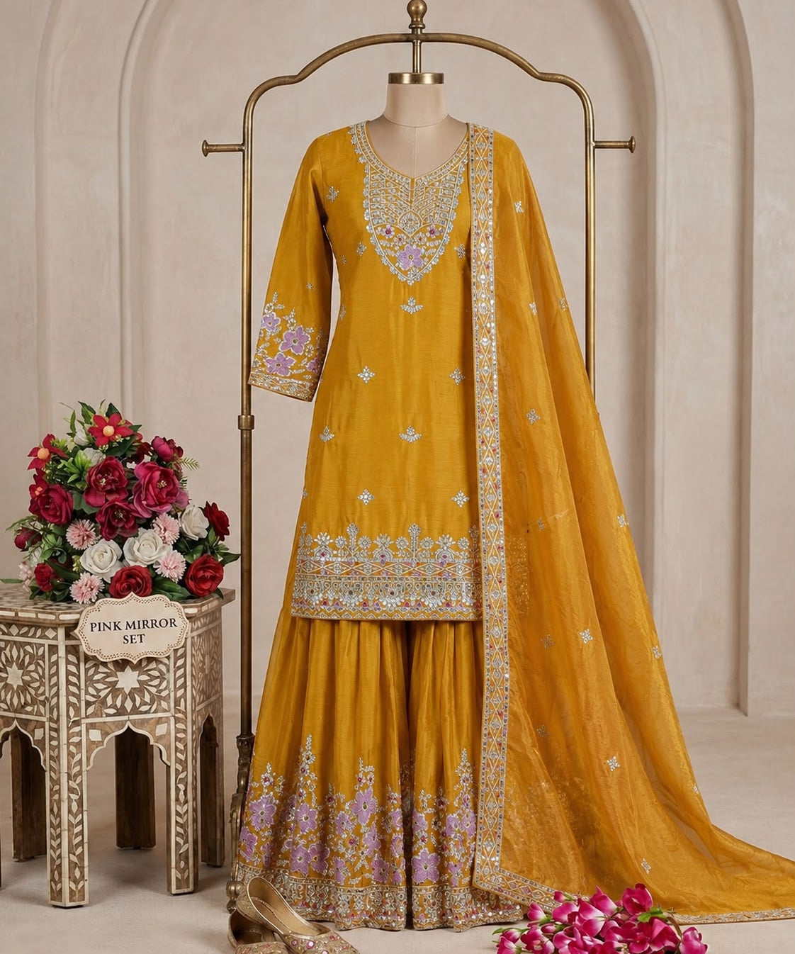 Trending Chinon Silk Top Sharara