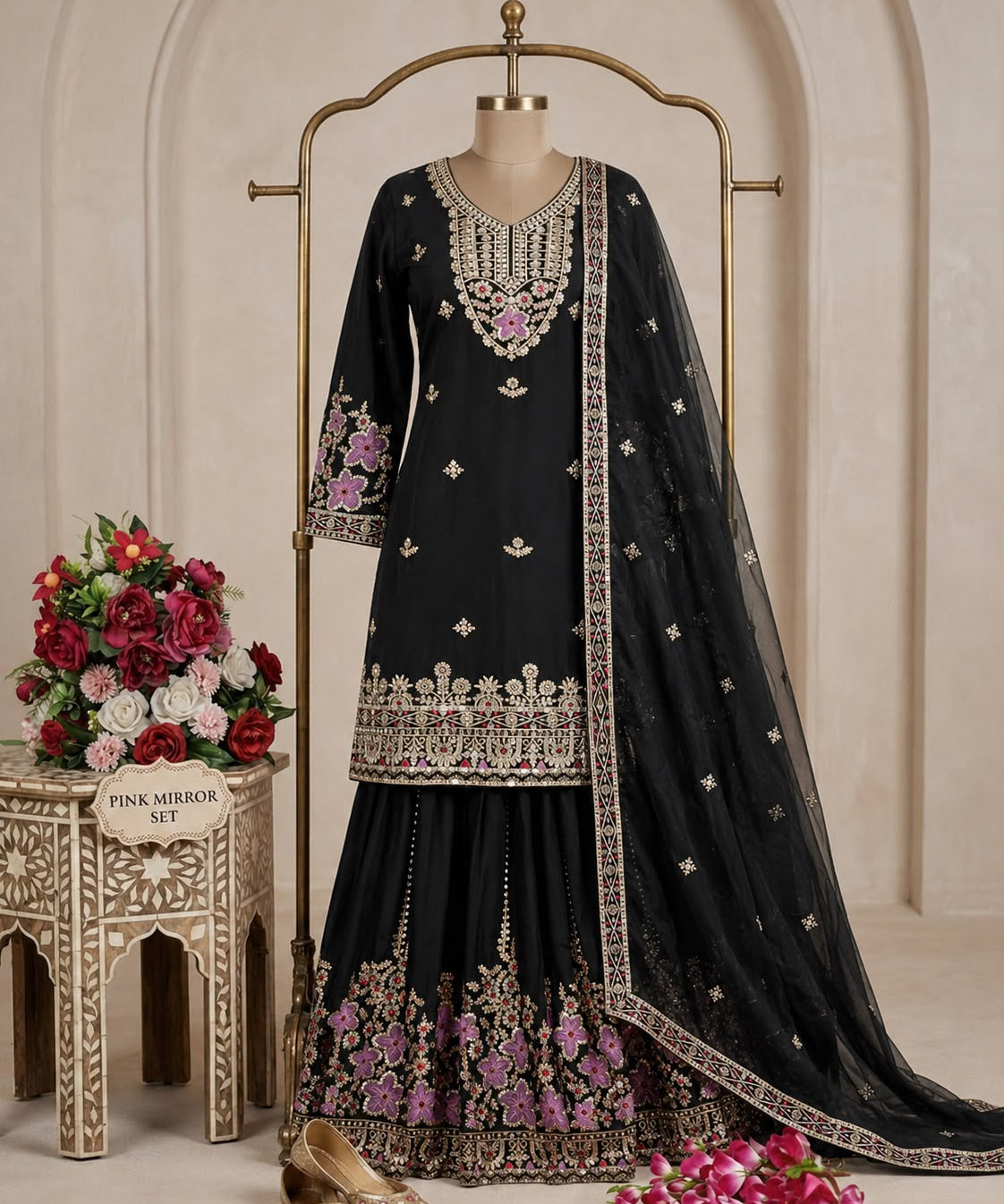 Trending Chinon Silk Top Sharara