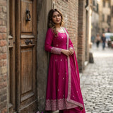 Stunning Chinon Silk Anarkali Gown