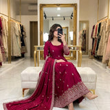 Stunning Chinon Silk Anarkali Gown
