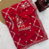 Elegance Embroidered Fendy Silk Saree