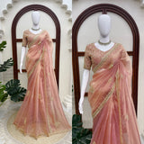 Peach Eye Catching Silk Saree