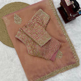 Peach Eye Catching Silk Saree