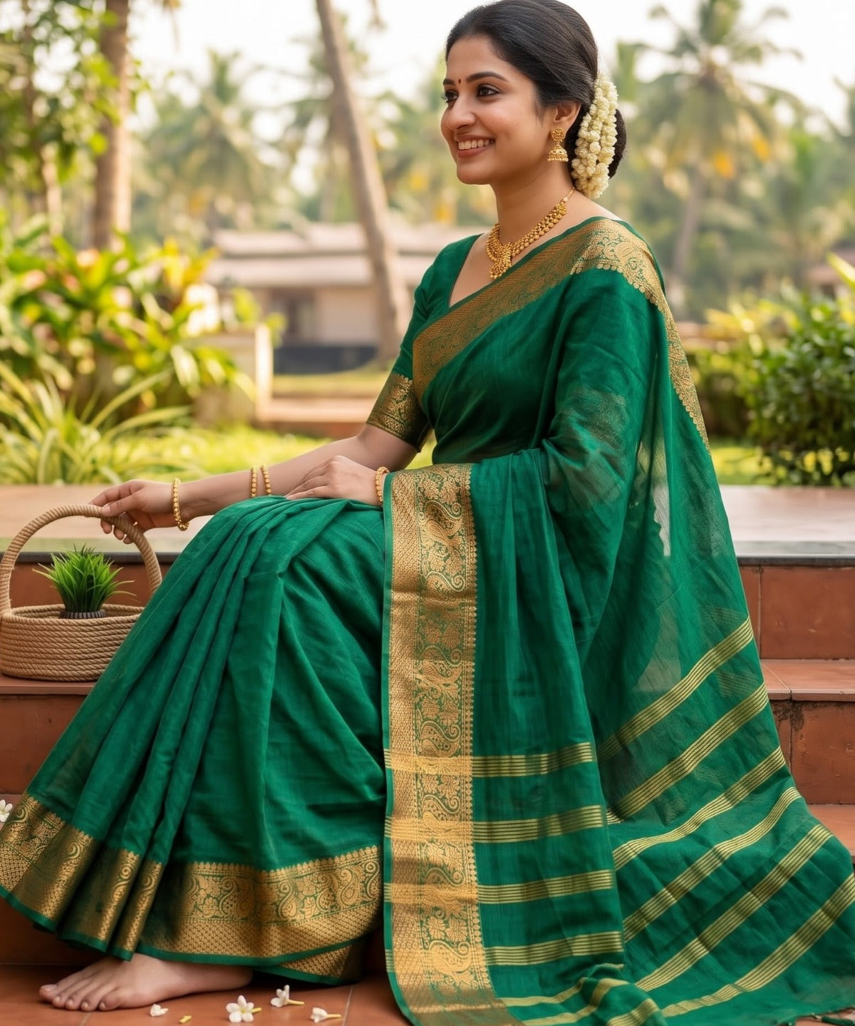 Ambrapali Linen Silk Saree