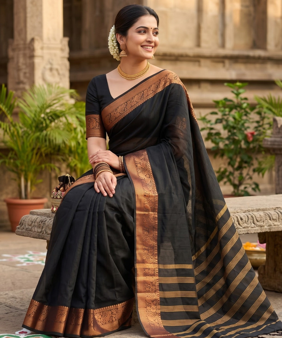 Ambrapali Linen Silk Saree