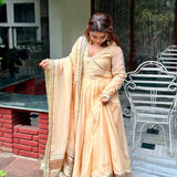 Creamy Tabby Oragnza Anarkali Suit