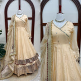 Creamy Tabby Oragnza Anarkali Suit