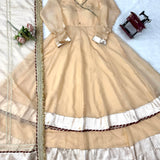 Creamy Tabby Oragnza Anarkali Suit