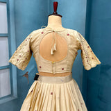 Elevate Vichitra Silk Embroidered Lehenga