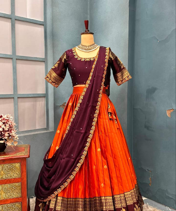 Exclusive Kanjivaram Silk Lehenga