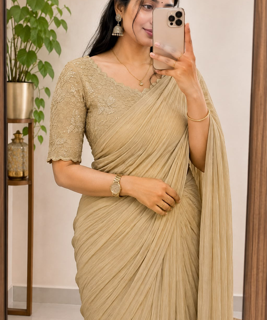 Beautiful Rangoli Cruch Silk Saree