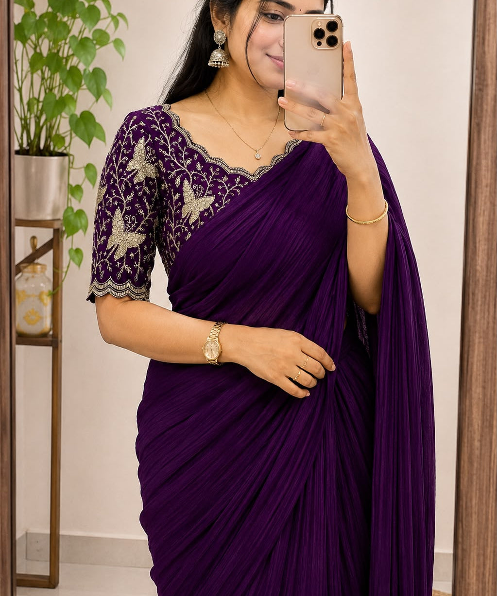 Beautiful Rangoli Cruch Silk Saree