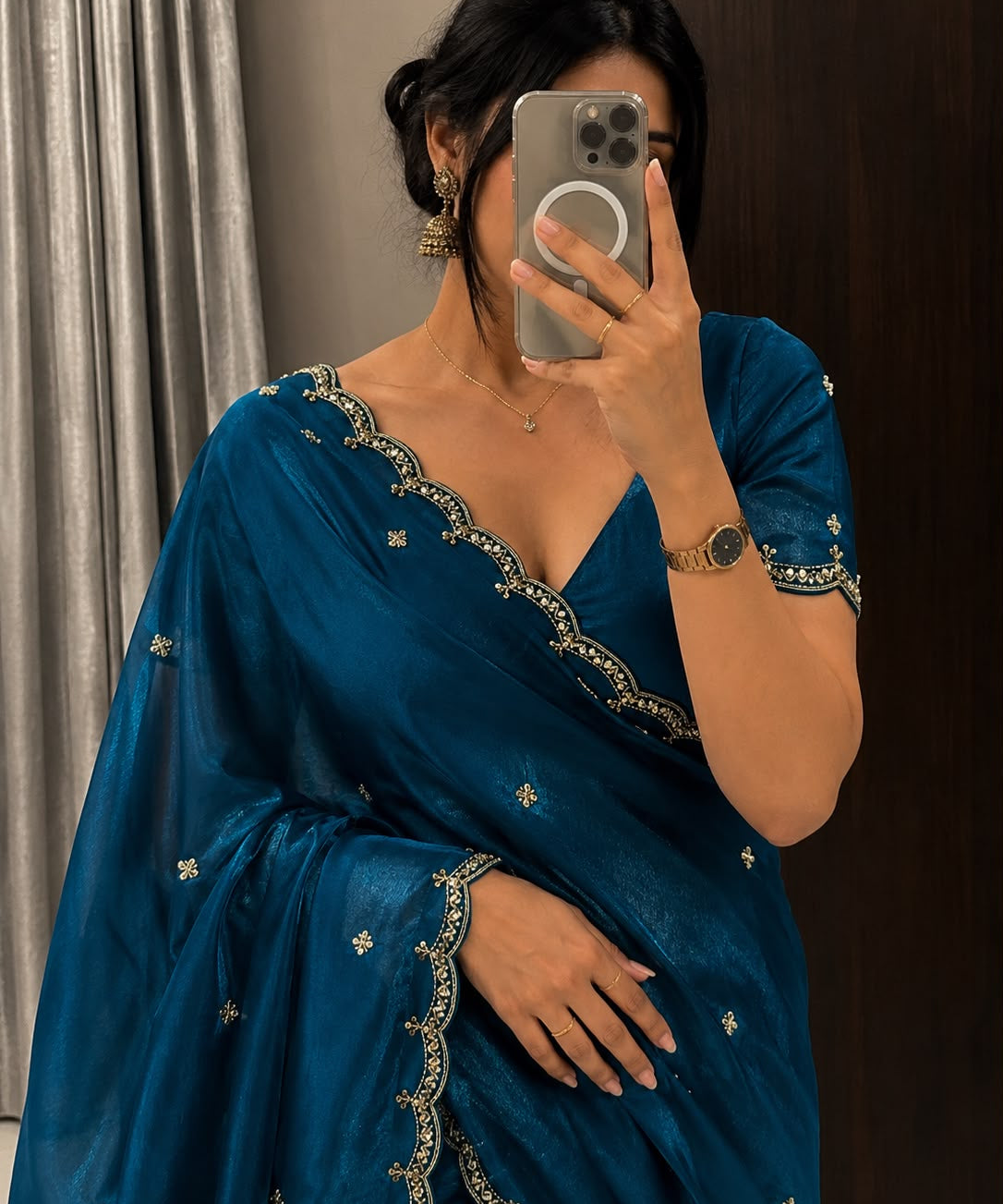 Designer Beds Work Silk Saree