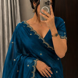 Designer Beds Work Silk Saree