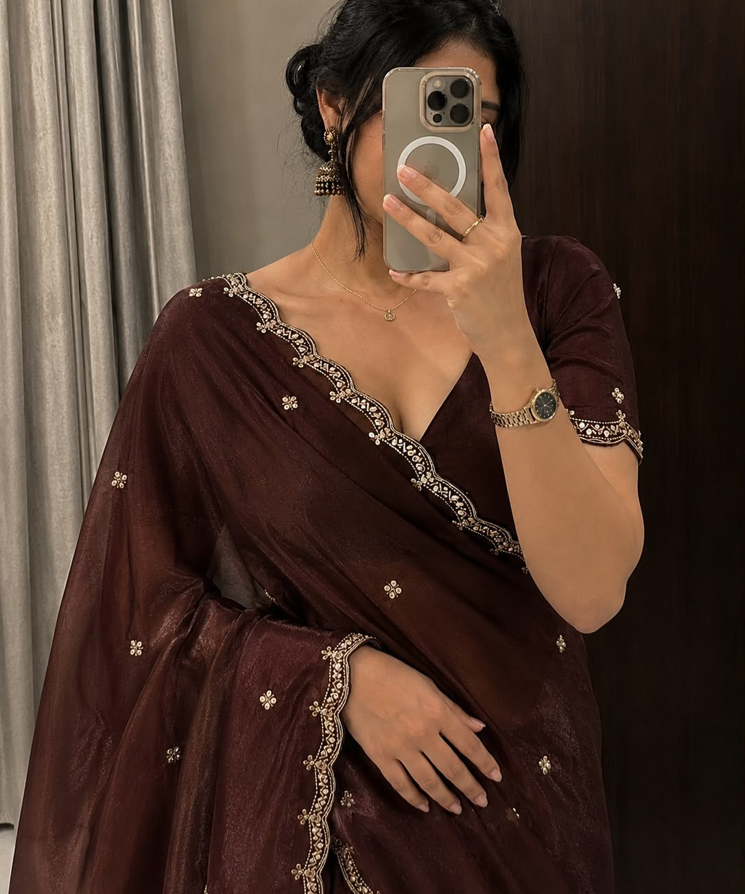 Designer Beds Work Silk Saree