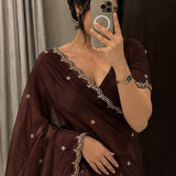Designer Beds Work Silk Saree