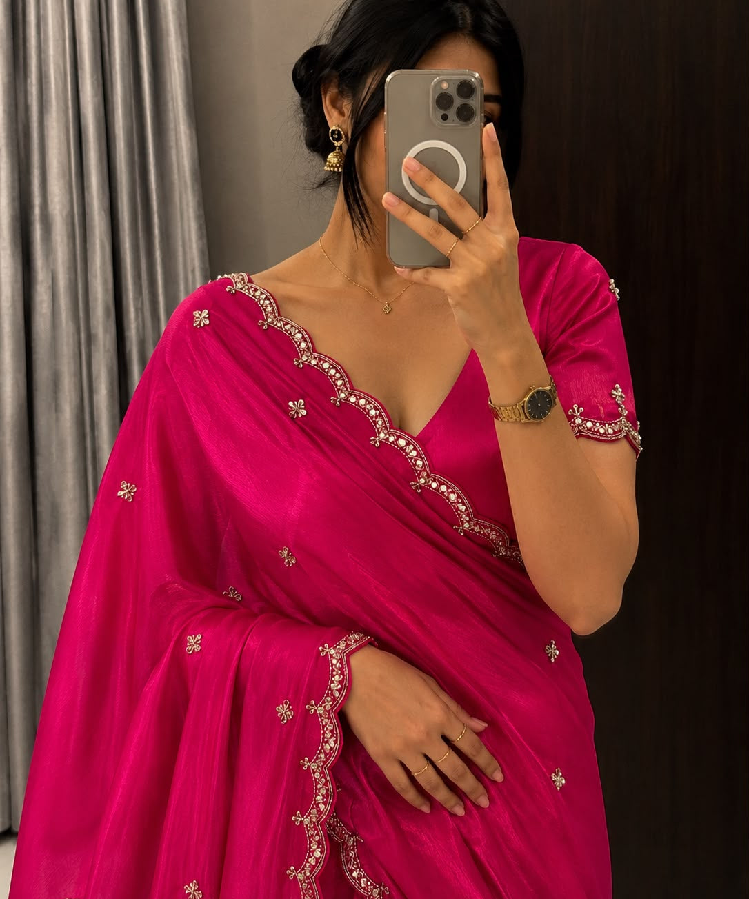 Designer Beds Work Silk Saree