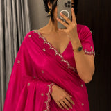 Designer Beds Work Silk Saree