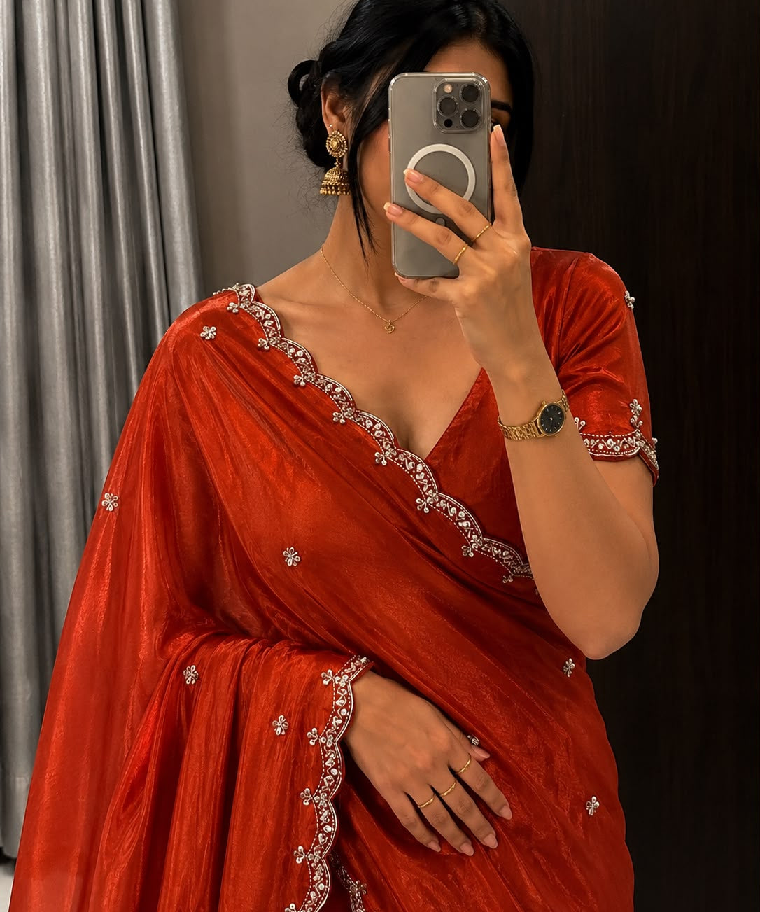 Designer Beds Work Silk Saree