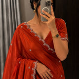 Designer Beds Work Silk Saree