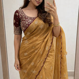 Beautiful Silk Embroidered Saree