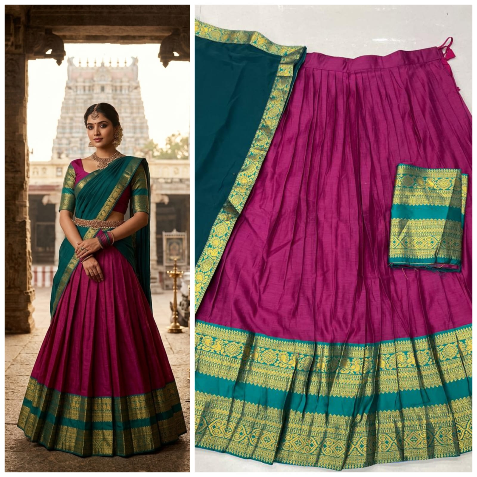 Traditional Kanchi Cotton Silk Lehenga