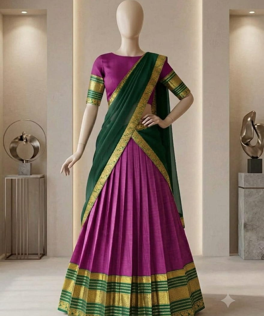 South Style Kanjivaram Silk Lehenga