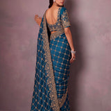 Amazing Metalic Dori Embroidered Wedding Saree