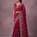 Amazing Metalic Dori Embroidered Wedding Saree