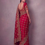 Amazing Metalic Dori Embroidered Wedding Saree