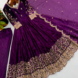 Festive Fendy Silk Anarkali Gown