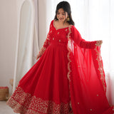 Festive Fendy Silk Anarkali Gown
